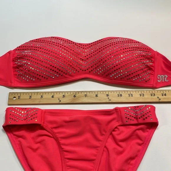 Miss Me womens Bikini 2 piece Rhinestones 2 piece swim suit Sz S/M - Picture 13 of 13